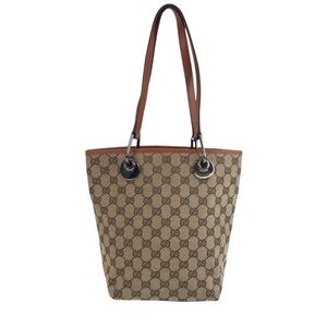 Gucci Signature Beige and Brown Tote